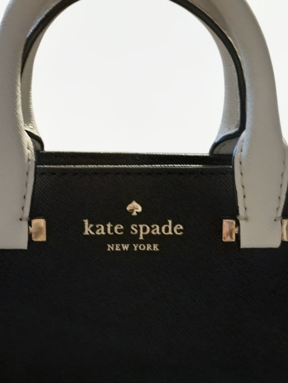 Kate Spade New York Hayden Saffiano Leather Crossbody Mini 2-Tone Black White - Picture 4 of 14